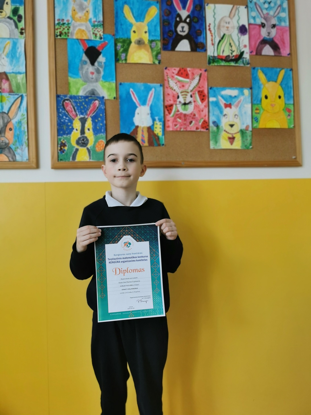 3d klasės mokinys Lukas Valaika puikiai pasirodė tarptautiniame matematikos konkurse ,,Kengūra